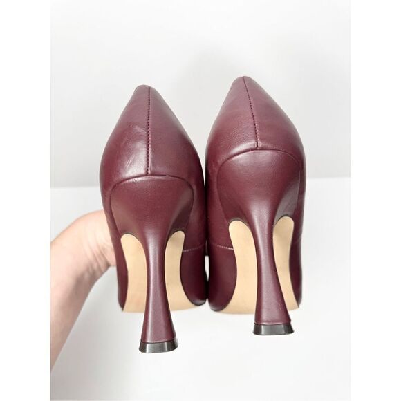 Gabrielle Union Pumps Size 7.5‎ Pointed Toe Burgundy Twist Detail Slip On Shoes - Picture 8 of 9